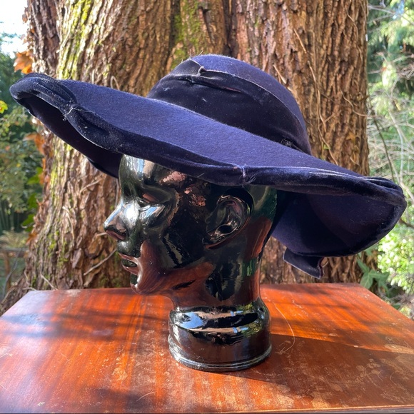 Vintage Armand Schwab Blue Brimmed Hat - Circa 1940s main image 9
